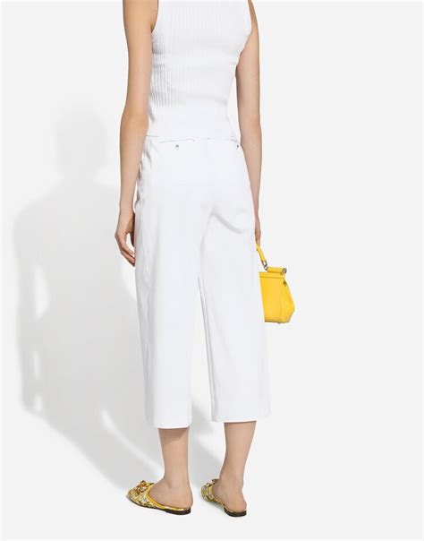 culotte dolce gabbana|Gabardine culottes in White for Women .